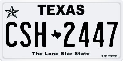 TX license plate CSH2447