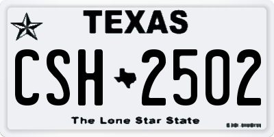 TX license plate CSH2502