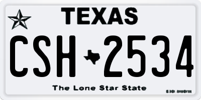 TX license plate CSH2534