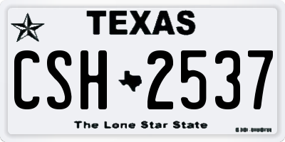 TX license plate CSH2537