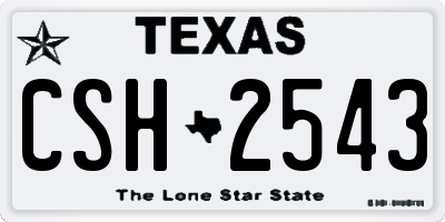 TX license plate CSH2543
