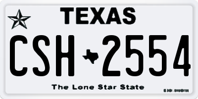 TX license plate CSH2554
