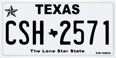 TX license plate CSH2571