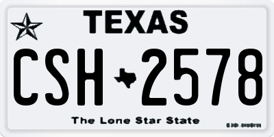 TX license plate CSH2578