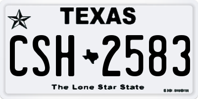 TX license plate CSH2583