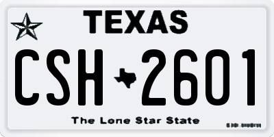 TX license plate CSH2601