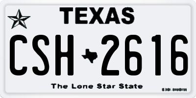 TX license plate CSH2616