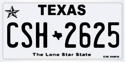 TX license plate CSH2625