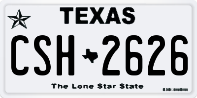 TX license plate CSH2626