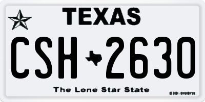 TX license plate CSH2630