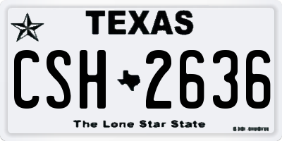 TX license plate CSH2636