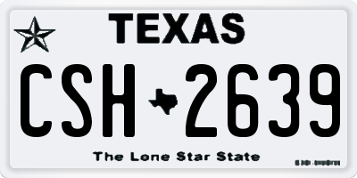 TX license plate CSH2639
