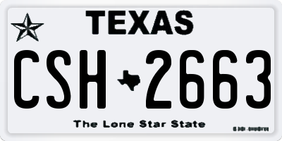 TX license plate CSH2663