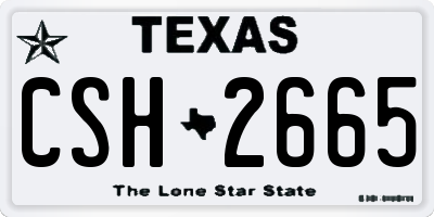 TX license plate CSH2665