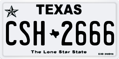 TX license plate CSH2666
