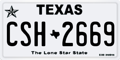 TX license plate CSH2669