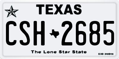 TX license plate CSH2685