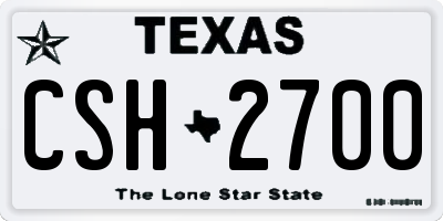 TX license plate CSH2700