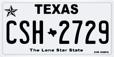 TX license plate CSH2729