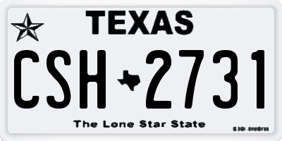 TX license plate CSH2731