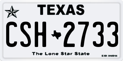 TX license plate CSH2733