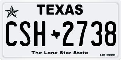 TX license plate CSH2738
