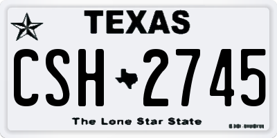 TX license plate CSH2745
