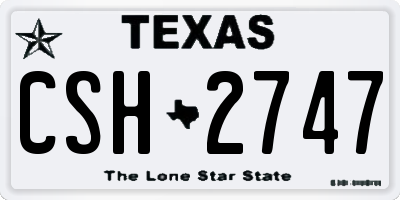 TX license plate CSH2747