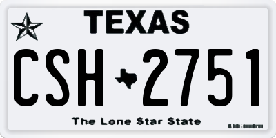 TX license plate CSH2751
