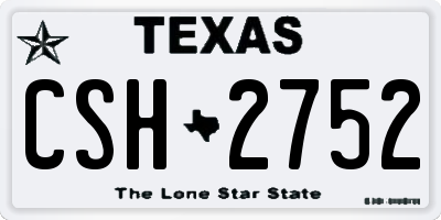 TX license plate CSH2752