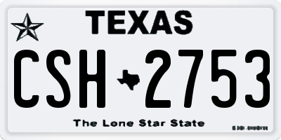 TX license plate CSH2753