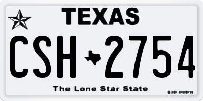 TX license plate CSH2754