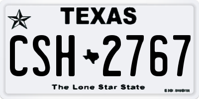 TX license plate CSH2767