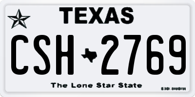TX license plate CSH2769