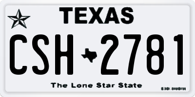 TX license plate CSH2781