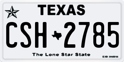 TX license plate CSH2785