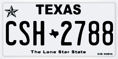 TX license plate CSH2788