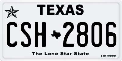 TX license plate CSH2806
