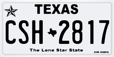 TX license plate CSH2817