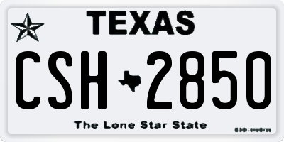 TX license plate CSH2850