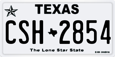 TX license plate CSH2854