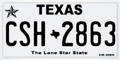 TX license plate CSH2863