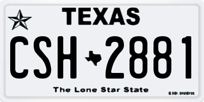 TX license plate CSH2881