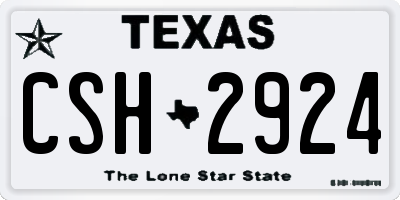 TX license plate CSH2924