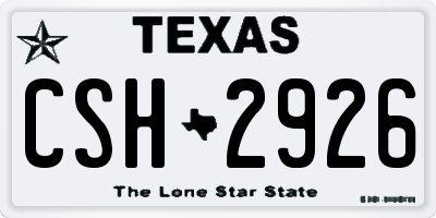 TX license plate CSH2926