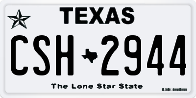 TX license plate CSH2944