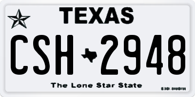 TX license plate CSH2948