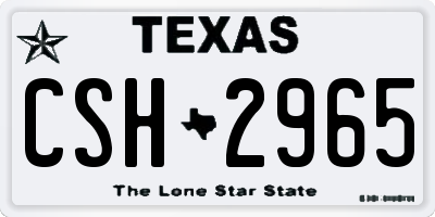 TX license plate CSH2965