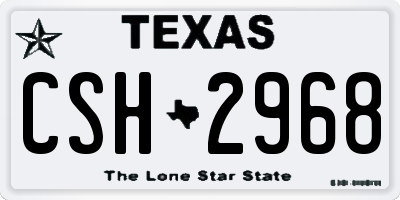 TX license plate CSH2968