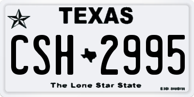 TX license plate CSH2995